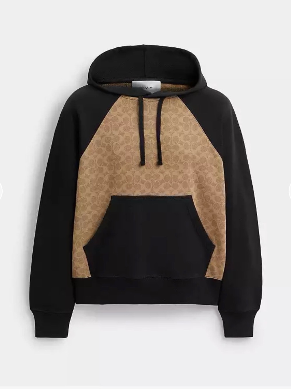 Coach Black & Tan Signature Raglan Hoodie